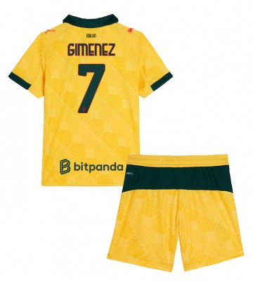AC Milan Santiago Gimenez #7 Tredje trøje Børn 2025-26 Kort ærmer (+ korte bukser)